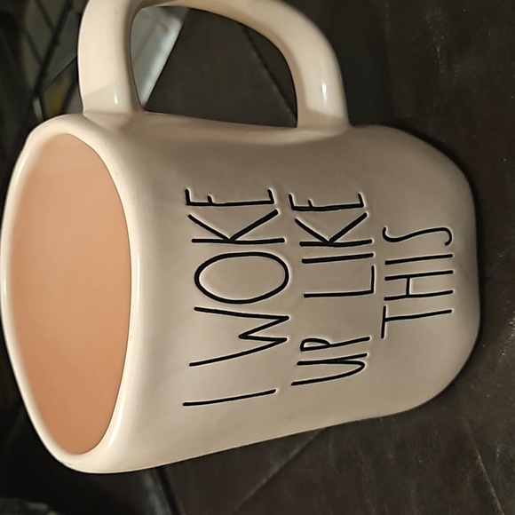 RAE DUNN PINK MATTE I WOKE UP LIKE THIS MUG. - Picture 1 of 4